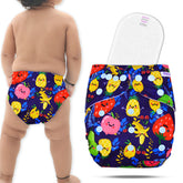 Reusable Baby Cloth Diaper with Adjustable Snap Buttons and Insert (Set of 1)