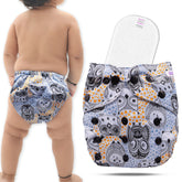 Reusable Baby Cloth Diaper with Adjustable Snap Buttons and Insert (Set of 1)