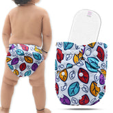 Reusable Baby Cloth Diaper with Adjustable Snap Buttons and Insert (Set of 1)