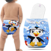 Reusable Baby Cloth Diaper with Adjustable Snap Buttons and Insert (Set of 1)