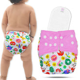 Reusable Baby Cloth Diaper with Adjustable Snap Buttons and Insert (Set of 1)