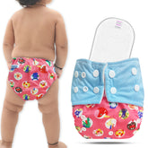 Reusable Baby Cloth Diaper with Adjustable Snap Buttons and Insert (Set of 1)