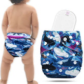 Reusable Baby Cloth Diaper with Adjustable Snap Buttons and Insert (Set of 1)