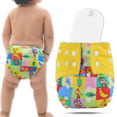 Reusable Baby Cloth Diaper with Adjustable Snap Buttons and Insert (Set of 1)