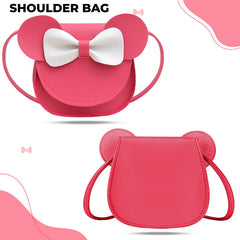 Trendy Crossbody Sling Backpack for Kids (Rose Red)