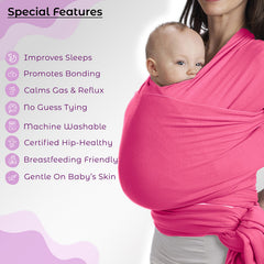 Baby Essential Hands Free Baby Carrier for Toddler (Rose Red)