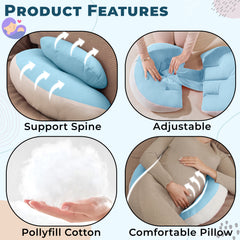 Maternty Pegnancy Pillow for Mother Back Support (Blue)