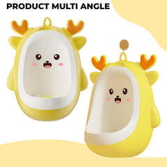 Wall-Mounted & Portable Pee Trainer Urinal for Baby (Lemon Yellow)