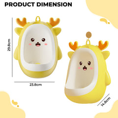 Wall-Mounted & Portable Pee Trainer Urinal for Baby (Lemon Yellow)