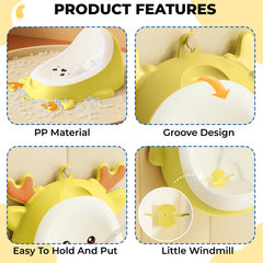 Wall-Mounted & Portable Pee Trainer Urinal for Baby (Lemon Yellow)