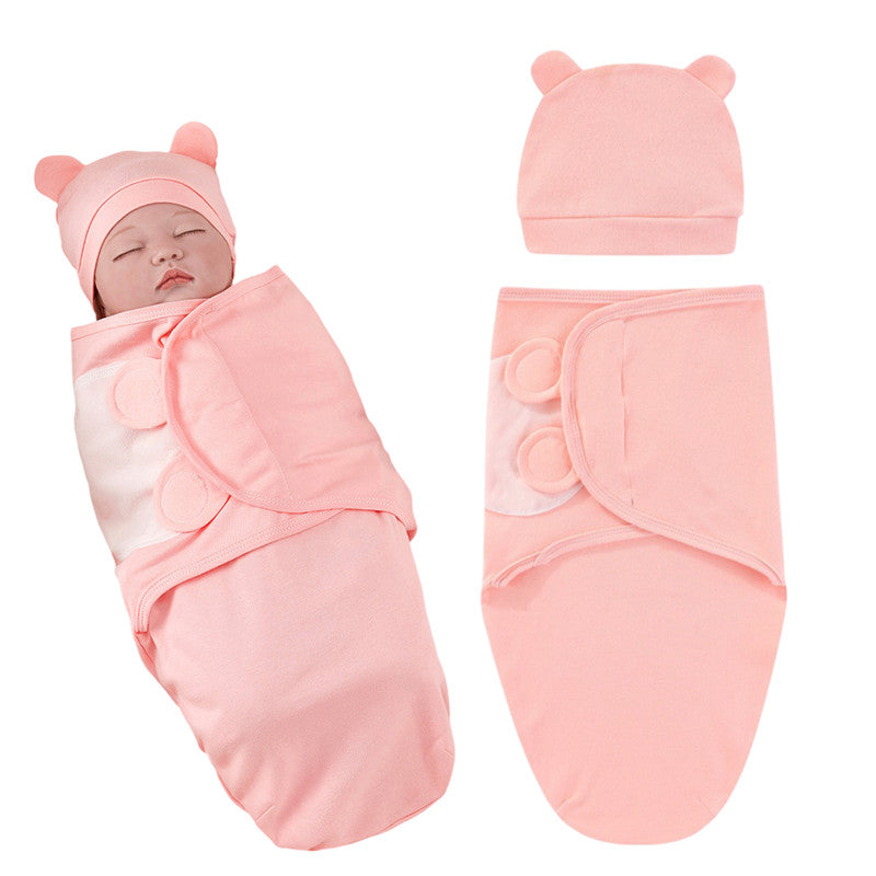 Organic Cotton Hooded Muslin Swaddle Wrap for Baby (Pure Color Powder)