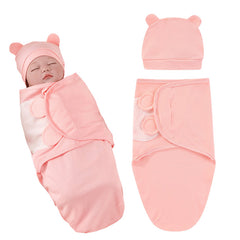 Organic Cotton Hooded Muslin Swaddle Wrap for Baby (Pure Color Powder)