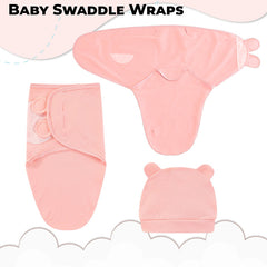 Organic Cotton Hooded Muslin Swaddle Wrap for Baby (Pure Color Powder)