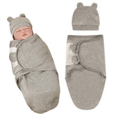 Organic Cotton Hooded Muslin Swaddle Wrap for Baby (Solid Gray)