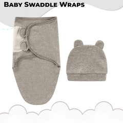 Organic Cotton Hooded Muslin Swaddle Wrap for Baby (Solid Gray)