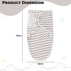 Organic Cotton Hooded Muslin Swaddle Wrap for Baby (Wavy Pattern)