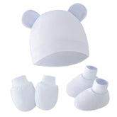 Baby Safety Cap, Socks, Hand Mittens (Set of 3)