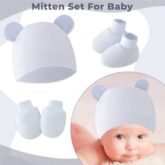 Baby Safety Cap, Socks, Hand Mittens (Set of 3)