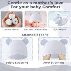 Baby Safety Cap, Socks, Hand Mittens (Set of 3)