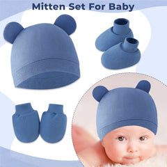 Baby Safety Cap, Socks, Hand Mittens (Set of 3)