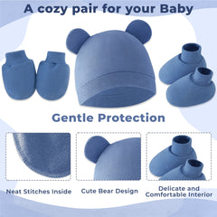 Baby Safety Cap, Socks, Hand Mittens (Set of 3)