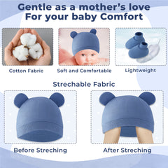 Baby Safety Cap, Socks, Hand Mittens (Set of 3)