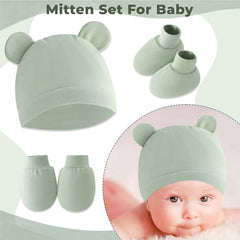 Baby Safety Cap, Socks Hand Mittens (Set of 3)