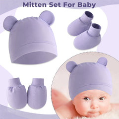 Baby Safety Cap, Socks Hand Mittens (Set of 3)