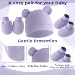 Baby Safety Cap, Socks Hand Mittens (Set of 3)
