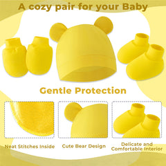 Baby Safety Cap, Socks Hand Mittens (Set of 3)