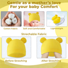 Baby Safety Cap, Socks Hand Mittens (Set of 3)