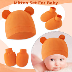 Baby Safety Cap, Socks Hand Mittens (Set of 3)