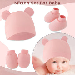 Baby Safety Cap, Socks Hand Mittens (Set of 3)