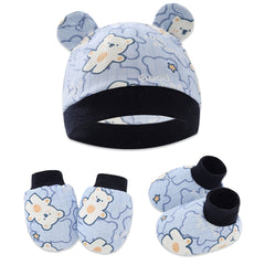 Baby Safety Cap, Socks, Hand Mittens (Set of 3)