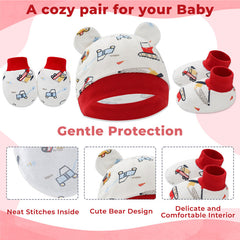 Baby Safety Cap, Socks, Hand Mittens (Set of 3)