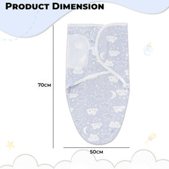 Organic Cotton Hooded Muslin Swaddle Wrap for Baby (Smiley Cloud)