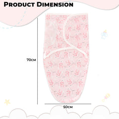 Organic Cotton Hooded Muslin Swaddle Wrap for Baby (Pink Rabbit)