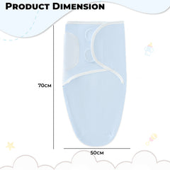 Organic Cotton Hooded Muslin Swaddle Wrap for Baby (Blue Plain)