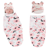 Organic Cotton Hooded Muslin Swaddle Wrap for Baby (Flower)