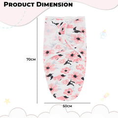 Organic Cotton Hooded Muslin Swaddle Wrap for Baby (Flower)
