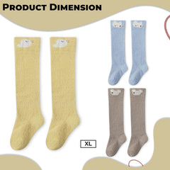 Baby Knee High Socks for Baby Soft Cotton Non-Slip and Stylish Designs (Set of 3)