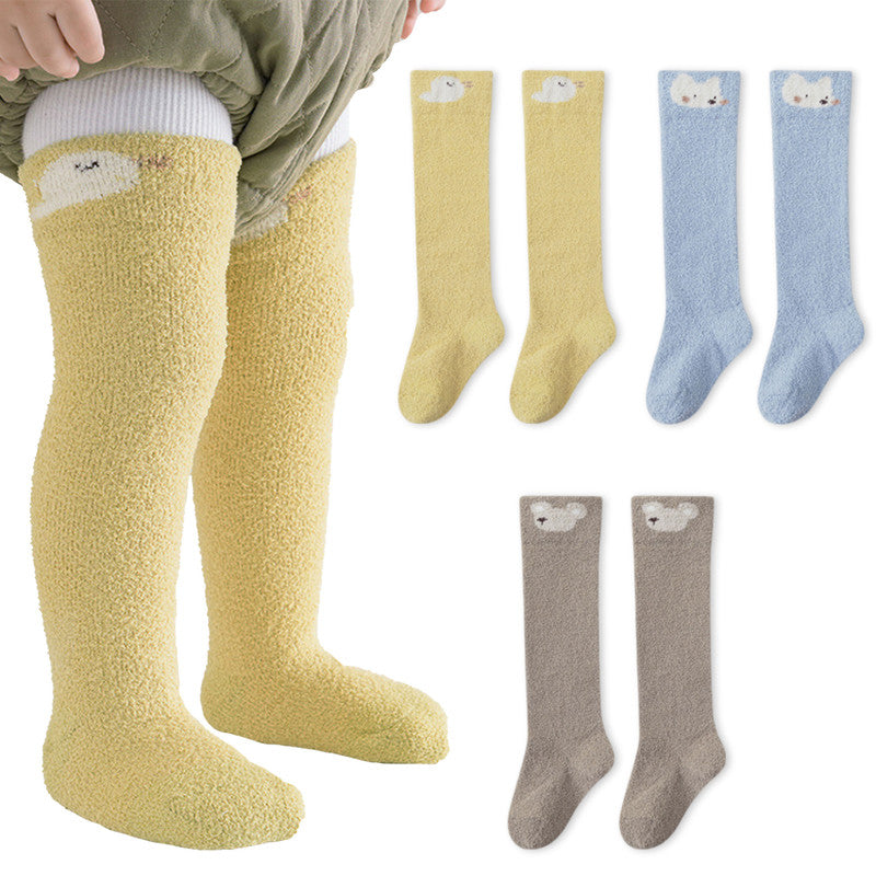 Baby Knee High Socks for Baby Soft Cotton Non-Slip and Stylish Designs (Set of 3)