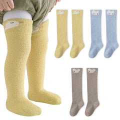 Baby Knee High Socks for Baby Soft Cotton Non-Slip and Stylish Designs (Set of 3)