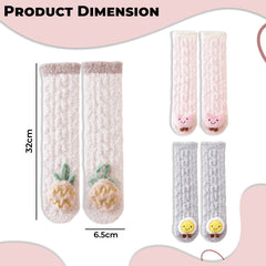 Baby Knee High Socks for Baby Soft Cotton Non-Slip and Stylish Designs (Set of 3)