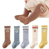 Baby Knee High Socks for Baby Soft Cotton Non-Slip and Stylish Designs (Set of 5)