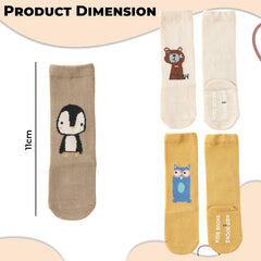 Baby Knee High Socks for Baby Soft Cotton Non-Slip and Stylish Designs (Set of 3)