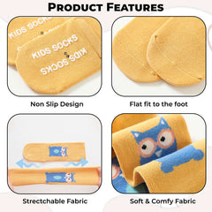 Baby Knee High Socks for Baby Soft Cotton Non-Slip and Stylish Designs (Set of 3)