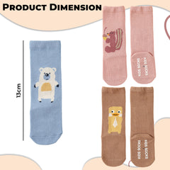 Baby Knee High Socks for Baby Soft Cotton Non-Slip and Stylish Designs (Set of 3)