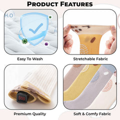 Baby Knee High Socks for Baby Soft Cotton Non-Slip and Stylish Designs (Set of 5)