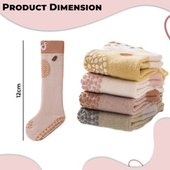 Baby Knee High Socks for Baby Soft Cotton Non-Slip and Stylish Designs (Set of 5)